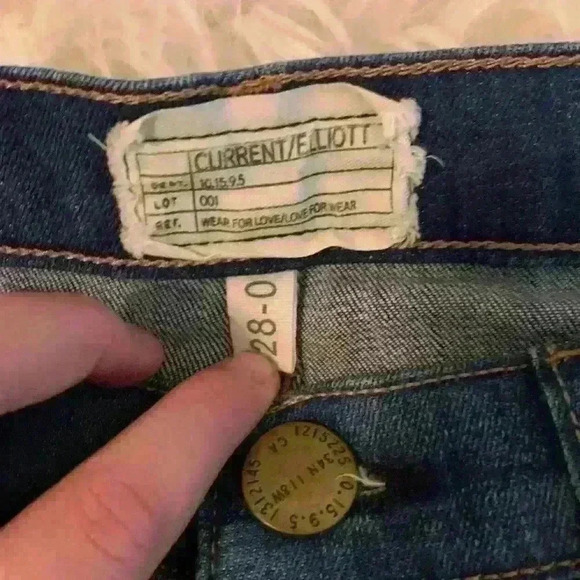 Current/Elliott The Stiletto 80s Distressed Mid Rise Jeans Womens 28 Medium Wash - Picture 9 of 13